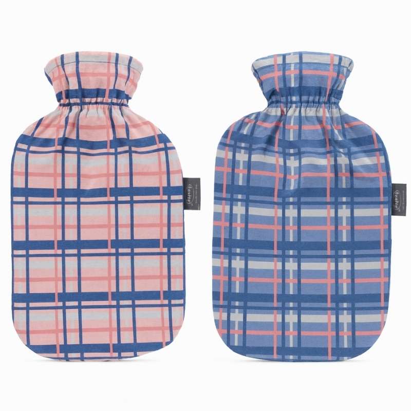 Bouillotte Eau Housse Motif Tartan Ecossais 2L Fashy
